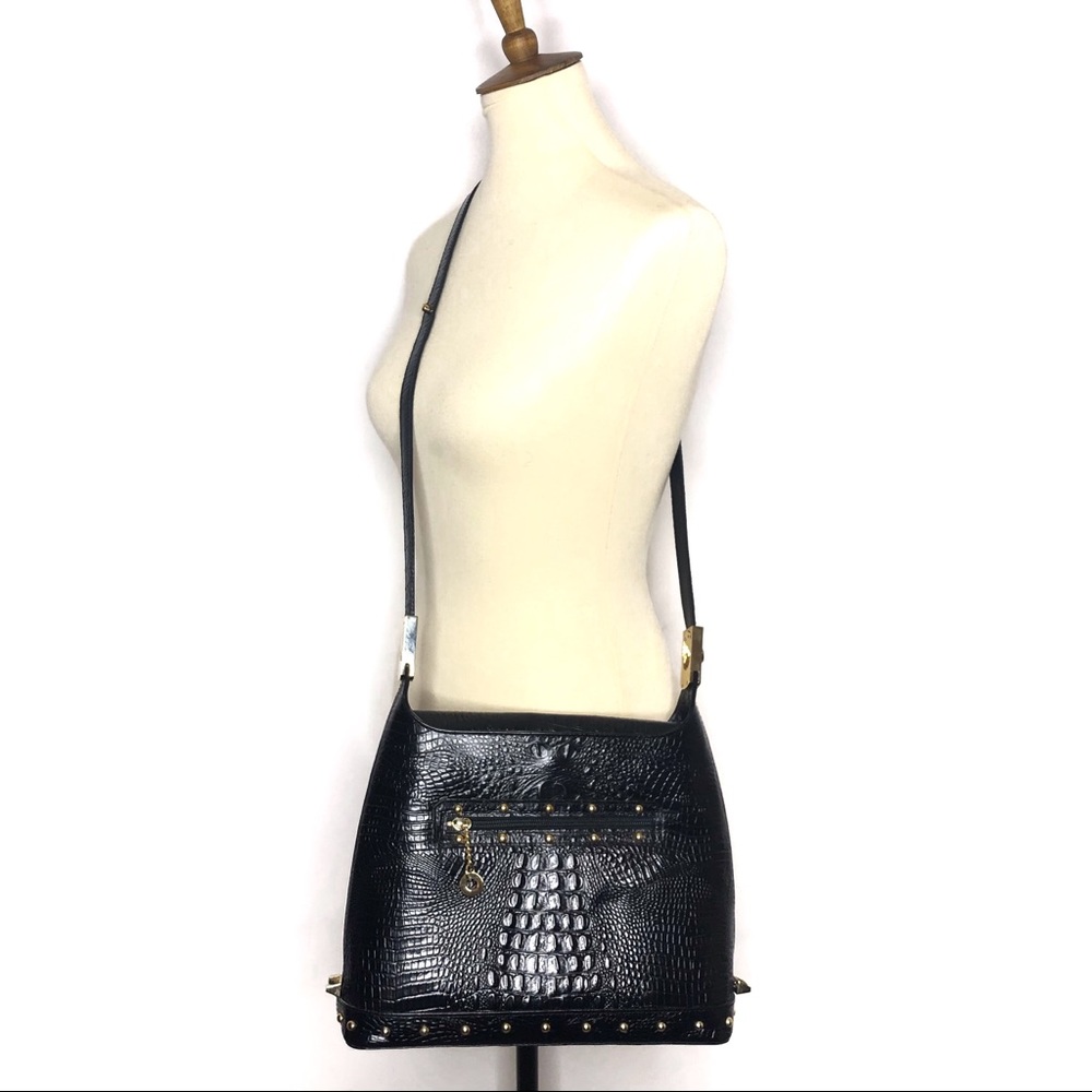 Charles Calfun Leather Embossed Shoulder Bag